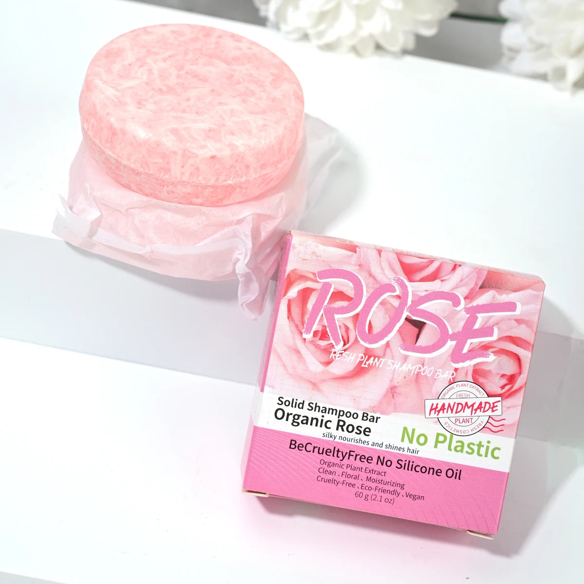 Organic Pink Rose Shampoo Soap