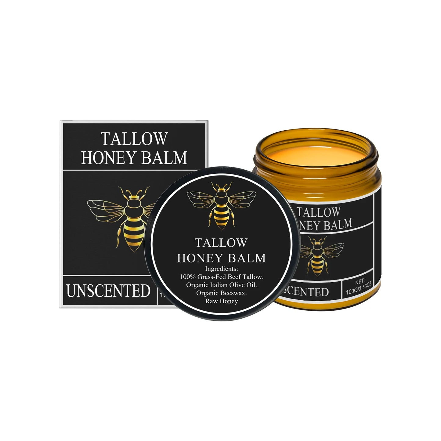 Honey Balm - Organic Grass Fed Moisturizer - Tallow