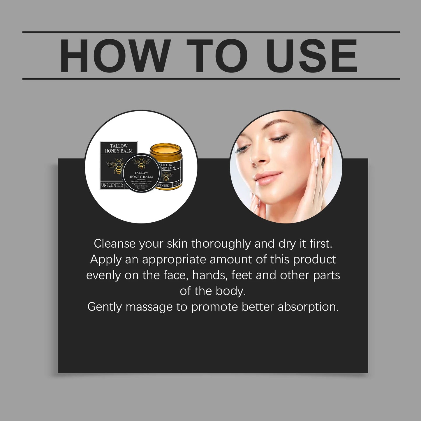Honey Balm - Organic Grass Fed Moisturizer - Tallow