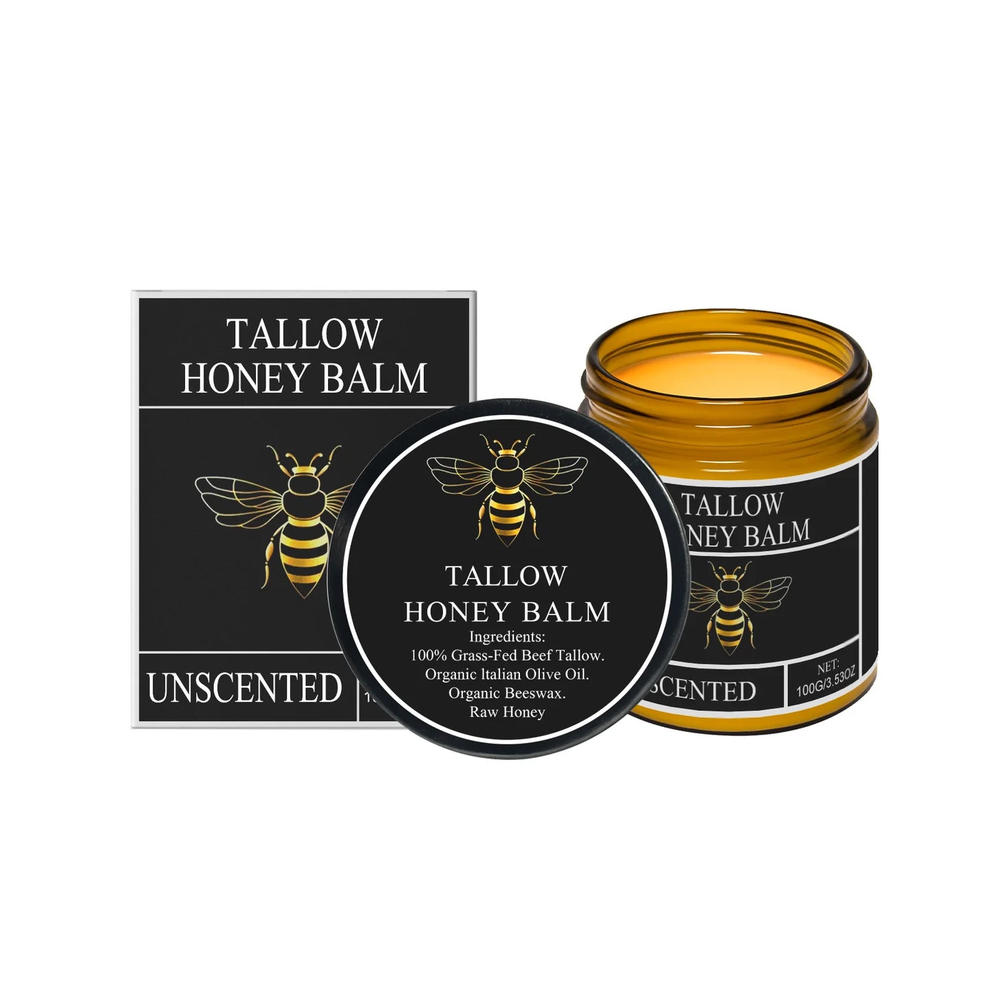 Honey Balm - Organic Grass Fed Moisturizer - Tallow